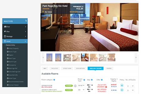 hotel contracting module in travel agency software