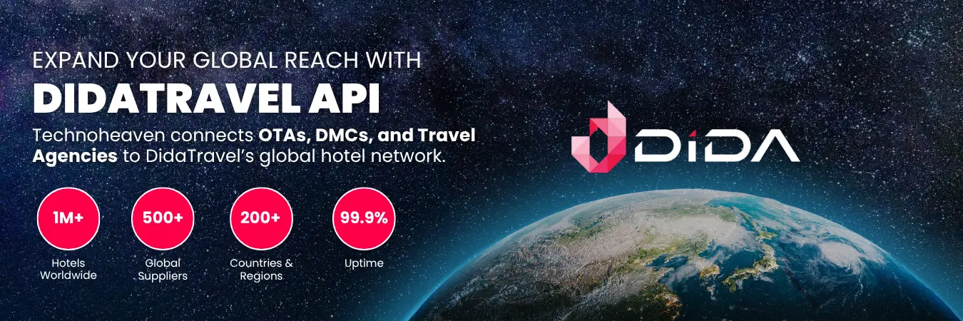 Connect your travel portal to DidaTravel's Global Hotel Network via API DidaTravel API