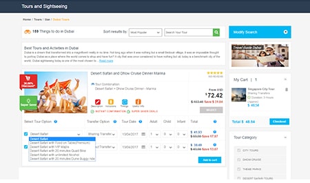 dynamic packaging software for travel agency