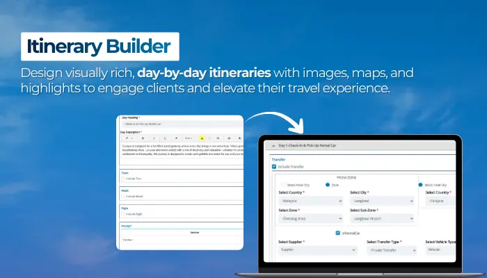 Itinerary Builder in B2B Travel Portal